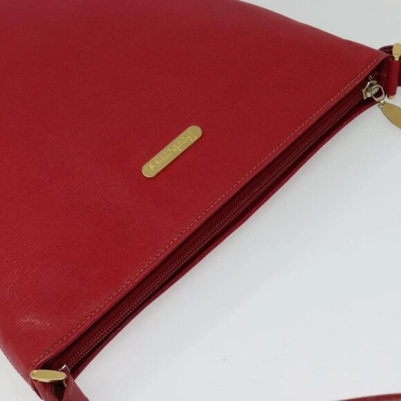 Burberrys Shoulder Bag Leather Red Gold - Picture 7 of 14